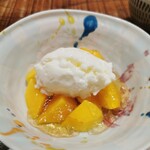 傳 - マンゴー　ヨーグルトシャーベット　アマレットゼリー