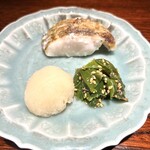 池田紘三 - のどぐろ焼き　おかわかめ胡麻和え　酢橘おろし
