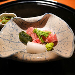 らん亭～ 美日庵 - アオリイカ、ミナミマグロアオサゼリー