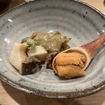 鮨 和食 にし野 - あわび旨煮生うにぞえ