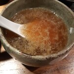 Tokyo Style Noodle ほたて日和 - スープ割り　サヨリのスープだけど、めちゃくちゃ旨かった！ウメー！