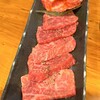 Tachigui Yakiniku Jiroumaru Shibuya Ten - おまかせ黒毛和牛6種定食(手前からサーロイン、ランプ、シンシン、カメノコ、ウチモモ、肩ロース)