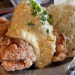 うまいもん 炙り道場 - とりから南蛮風定食　ライス大盛り