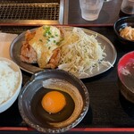 うまいもん 炙り道場 - とりから南蛮風定食　ライス大盛り