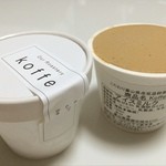 koffe - 松川沿いのカフェ「koffe」で買ってきたコーヒーアイス。富山県産低温殺菌牛乳を使用とのこと。スッキリ苦くて美味しい^o^