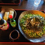 幸村庵 - 令和6年7月 営業時間(11:00〜18:00)
冷たいツナおろし蕎麦 税込1200円
柿の葉寿司2個セット 税込350円