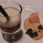 ルポンドシエル - 鴨のフォアグラと根野菜のコンソメ