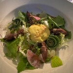 Oh.lala... - ホタルイカと山菜のサラダ 文旦オランデーズソース