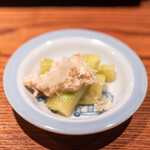 鳥さと 別邸 - 冷製翡翠茄子のそぼろあんかけ