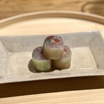 温石 - 鯵の胡瓜巻き 梅肉