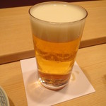 Ginza Sushi Kanesaka - 生ビール、一口欲しくて