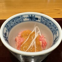 肉料理ふくなが - 冷しゃぶ　ヒウチ　梅を使ったソース