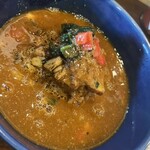 麺屋 伍利羅 - 〆の豚骨醤油トマトチーズジャークチキンカレーリゾット⁉️