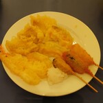 福山ニューキャッスルホテル ビアホール - 串と天ぷら盛り合わせ (2024.07.14)