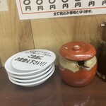 餃子のゆうた - 交換用の付け皿にも、お店の方の心配りを強く感じます。