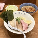 百日紅 - 煮干辛つけ麺（麺半）＋特製仕様＋キャベツ