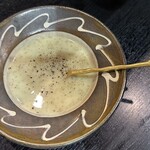 野菜居酒屋 いたぎ家 - 付き出しはポタージュ 今日はきゅうりでした