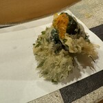 秋田 てんぷら みかわ - ウニ大葉まき