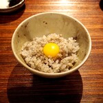 薪鳥新神戸 - 薪そぼろご飯 + うずらの卵（おかわり2回目）