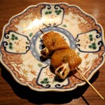 薪鳥新神戸 - 手羽 ねぎま（上：高坂鶏、下：高原比内地鶏）