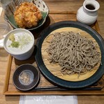 莉々庵 - 海老と小柱のかき揚げ天蕎麦