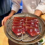 鮨 おにかい×2 - 鰹を燻します！