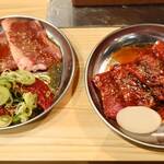 キンキン麦酒とプリッと小腸 近江牛畜産すだく - 