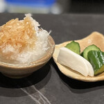 やきとり 結火 - 大根おろし＆漬物