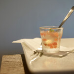 トラットリア チェーロ - ④ 3種類デザート盛り合わせのすいかゼリー