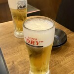 1ポンドのステーキハンバーグ タケル - 生ビール