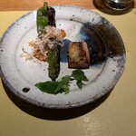 酒麹 びしを - イサキの西京漬と万願寺とうがらしのウニソース添