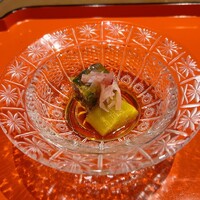 一石三鳥 別邸 - 四万十川スッポン煮凝り 翡翠茄子