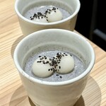 近江牛ホルモン畜産すだく - 黒ごまプリン¥490