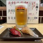 すし酒場すさび湯 - 生ビールと鰹と真鯒のにぎり