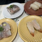 魚べい - あじ・つぶ貝・生えび