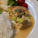 キッチン ブルー グローブ - 横からカット