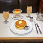 スマート珈琲店 - ホットケーキSET、自家製プリンSET