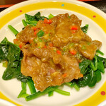 mama - 国産牛肉とほうれん草のサーチャジャン炒め