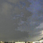 焼きもの家 慶 - 7時半くらいには筑波山の向こうに雷光が連発