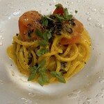 カーサ・デル・チーボ - サフランのタリオリーニ　生うに　もうちょっと生うに感がある方がいいかも。