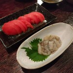 けとばし屋 - タコワサ、トマトスライス