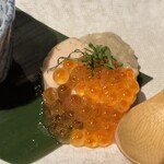 赤坂 鮨大谷 - 秋鮭テリーヌ、白子とマッシュルーム、イクラ添え