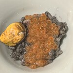 赤坂 鮨大谷 - 烏賊とムール貝のパエリア＆イクラ添え