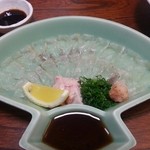 天ぷら割烹 三松 - カワハギの薄造り