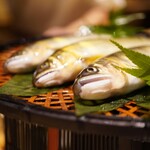 炎水 - ◆岐阜県和良川産の鮎
      伯雲に通われる常連様を気遣って、泳がせではなくワンサイズ大きなものを炭火焼に。