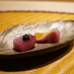 炎水 - ●鰹（気仙沼）：葱醤油/カラシ醤油