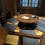 ひまり屋 GALERA - 今回は5名ですので、大人気のちゃぶ台席を予約！d(^_^o)
このお席、いい雰囲気で…お気に入り♡(*´Д｀*)
靴を脱いで上がりますが、掘り炬燵なので安心♡