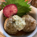 Cafe ぶりきのらいおん - 鶏団子、タルタルソースは初めて！合います！