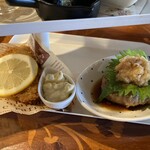 こびとカフェ - 下段。アジフライ、和風おろしハンバーグ