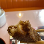 敦賀ヨーロッパ軒 - 海老の断面。肉厚でプリップリ。